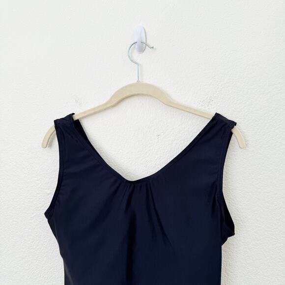 [Honeymark] Black Basil Wrap Swim Tank Top Stretch Workout Modest Size Medium M - Picture 6 of 11